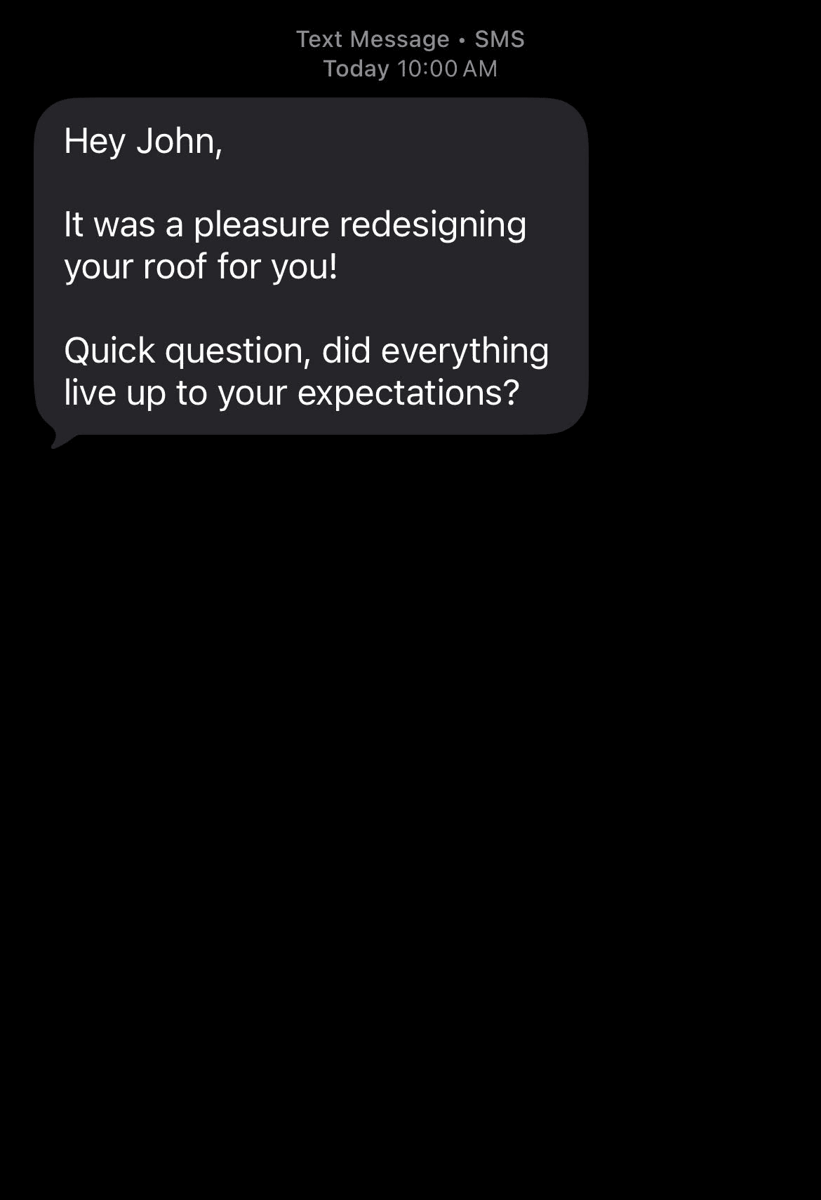 First message from AI to customer